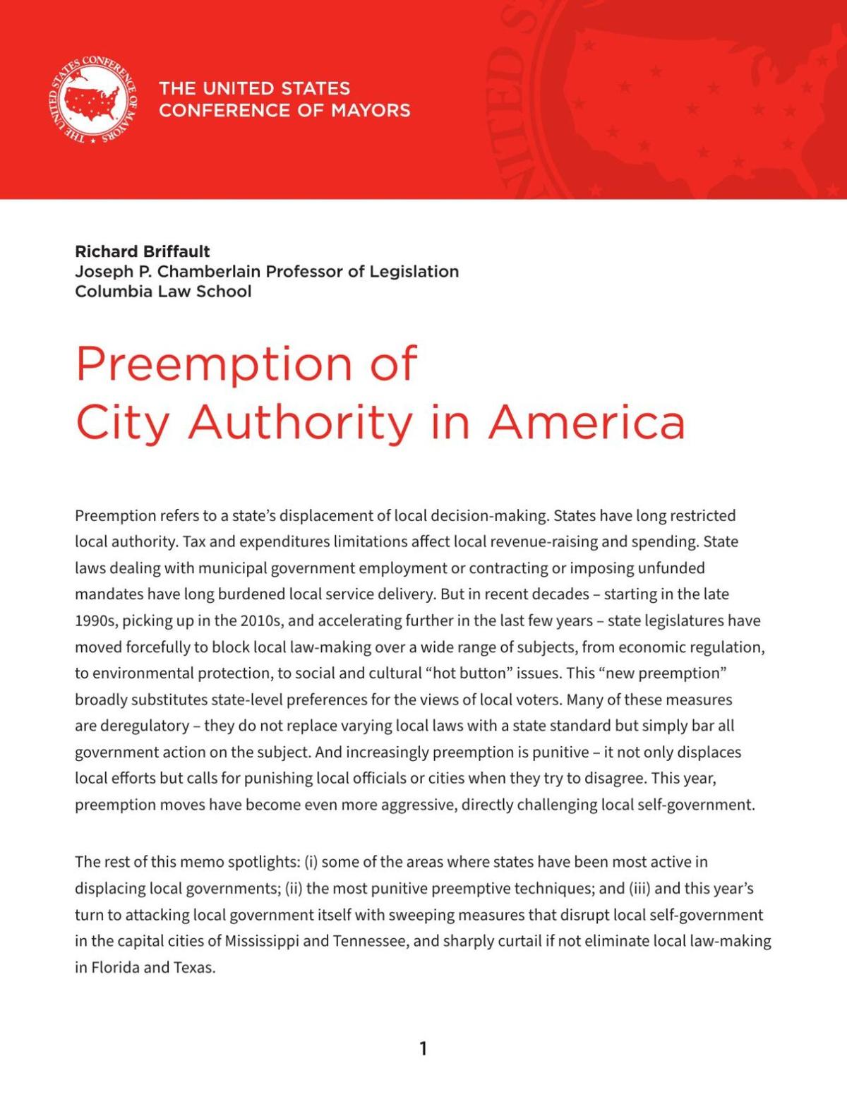 US Conference of Mayors report
