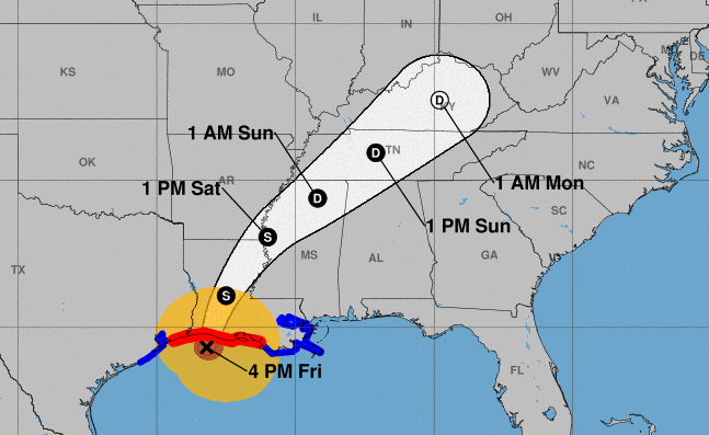 Hurricane Delta: Category 2 storm becomes less organized ahead of Louisiana landfall; see ...