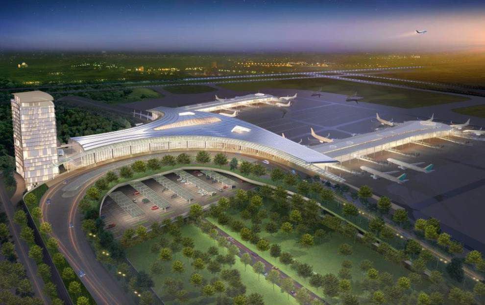 Construction on new terminal at New Orleans airport, largest project in