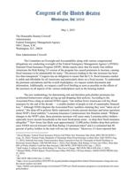 House Oversight Letter to FEMA May 1, 2023