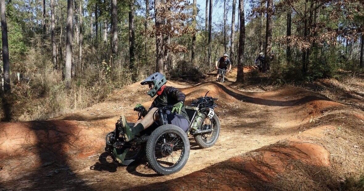 Military vets ride the Bogue Chitto Mountain Bike Trail