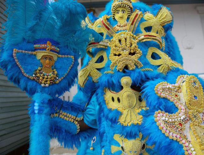yellow pocahontas mardi gras indians
