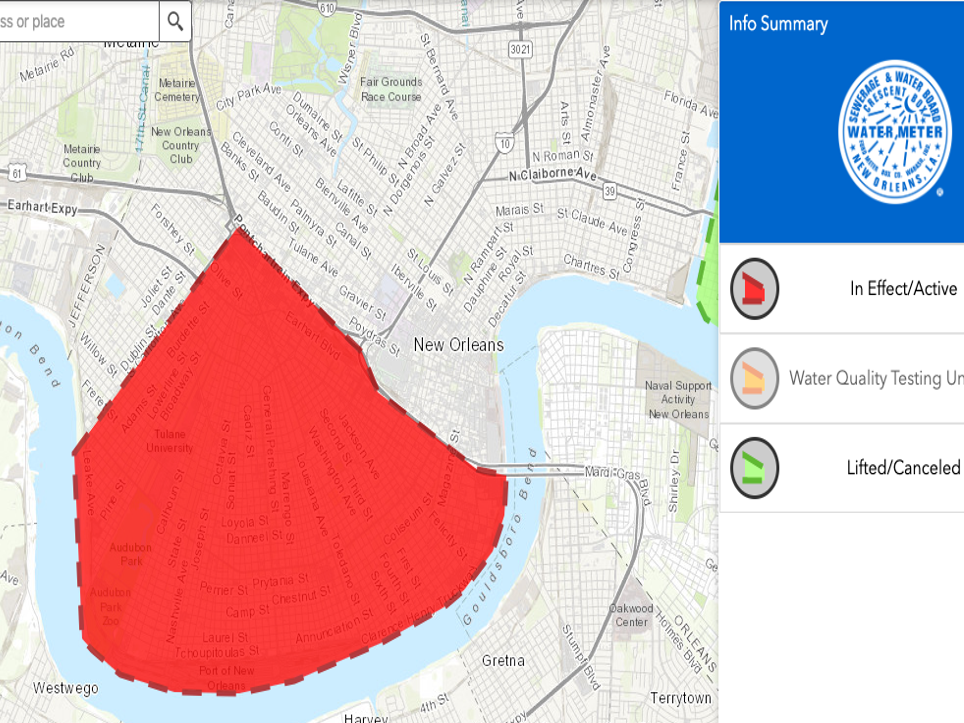 Water Boil Advisory Map Boil Water Advisory Lifted For Uptown New Orleans After More Than 36 Hours  | News | Nola.com