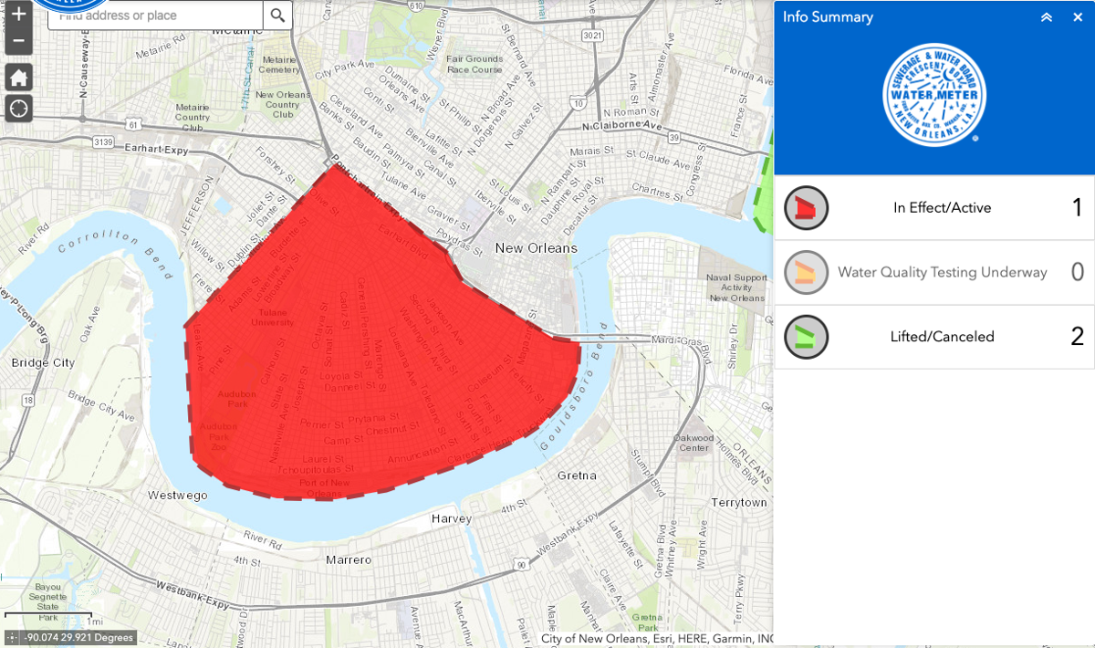 uptown new orleans map Boil Water Advisory Lifted For Uptown New Orleans After More Than uptown new orleans map