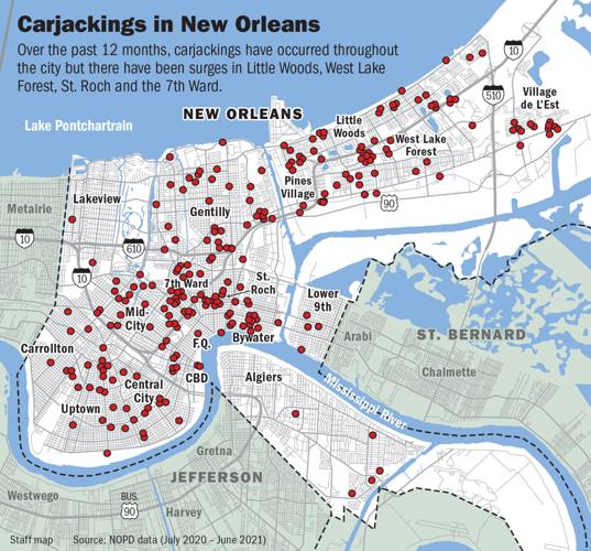 7th Ward New Orleans Map Carjackings In New Orleans Are The Worst In A Decade. This Map Shows The  Trouble Spots. | Crime/Police | Nola.com