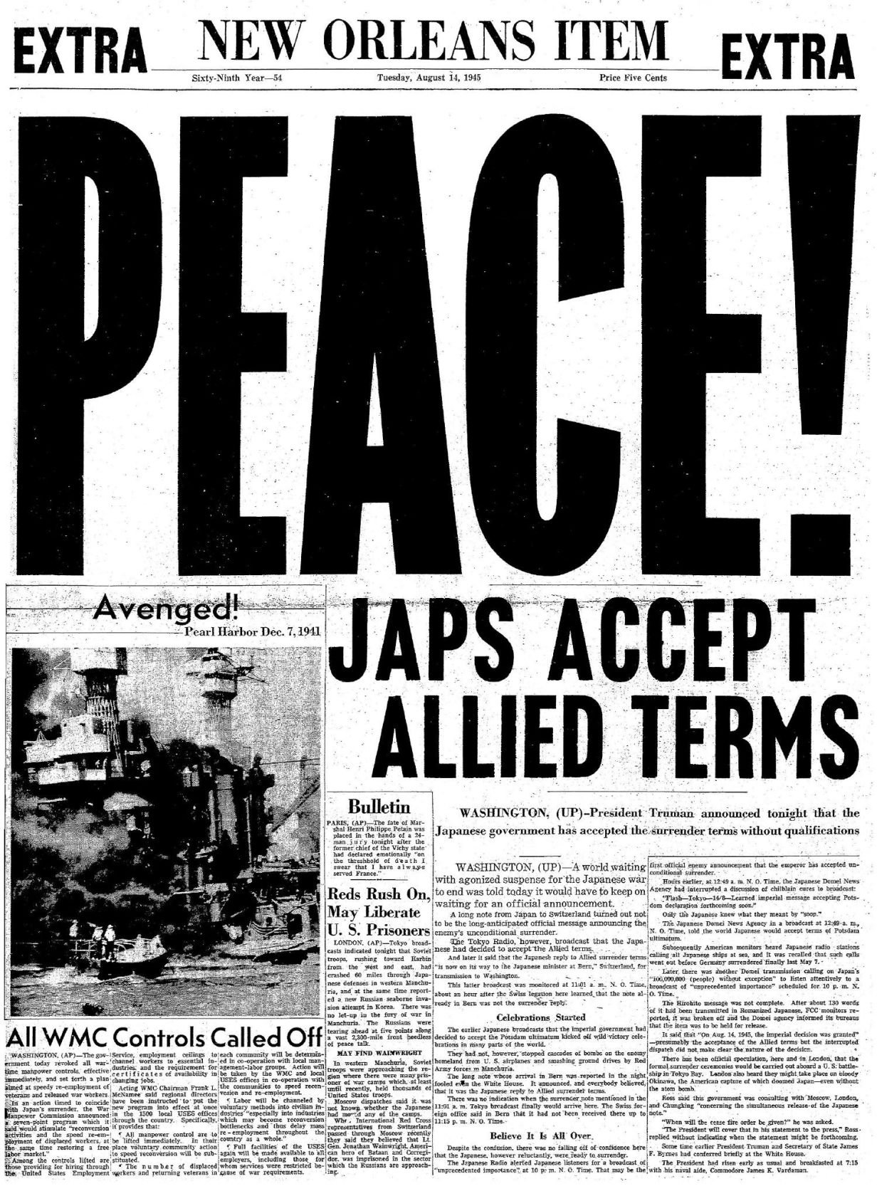 04 New Orleans Item PEACE newspaper 1945.pdf