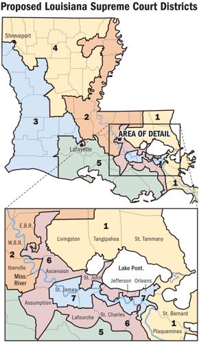 Proposed La Supreme Court Disricts map