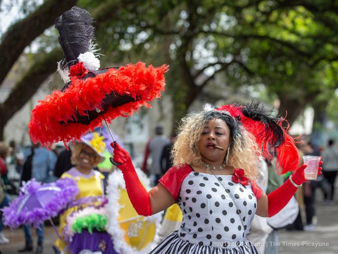 Mardi Gras Indians meander through Central City in New Orleans on Super Sunday 2019