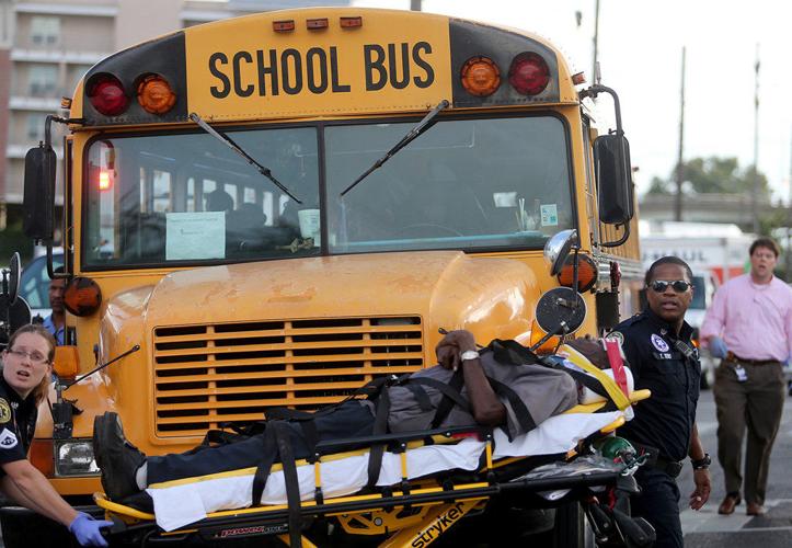 10 children hurt when school bus, SUV collide in Mid-City | Traffic ...