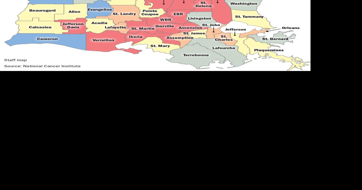 Louisiana has the highest incidence of prostate cancer in the nation. See the parish data.