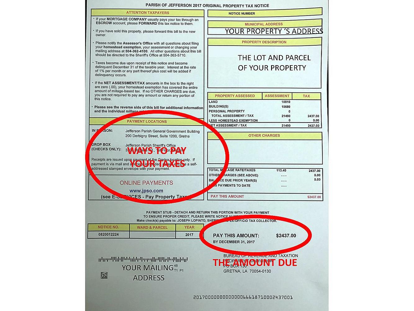 178,815 tax bills being mailed to Jefferson Parish property owners