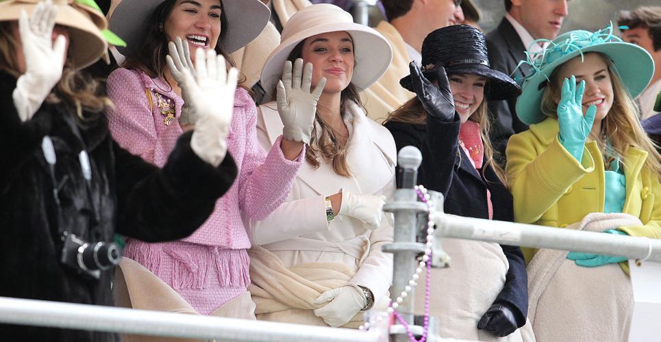 Mardi Gras grandstand fashion What the 2015 Queen of Carnival and her maids wore during the day