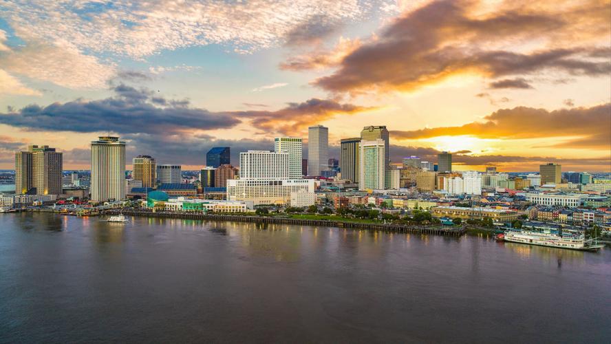 New Orleans Louisiana Downtown Drone Skyline Aerial