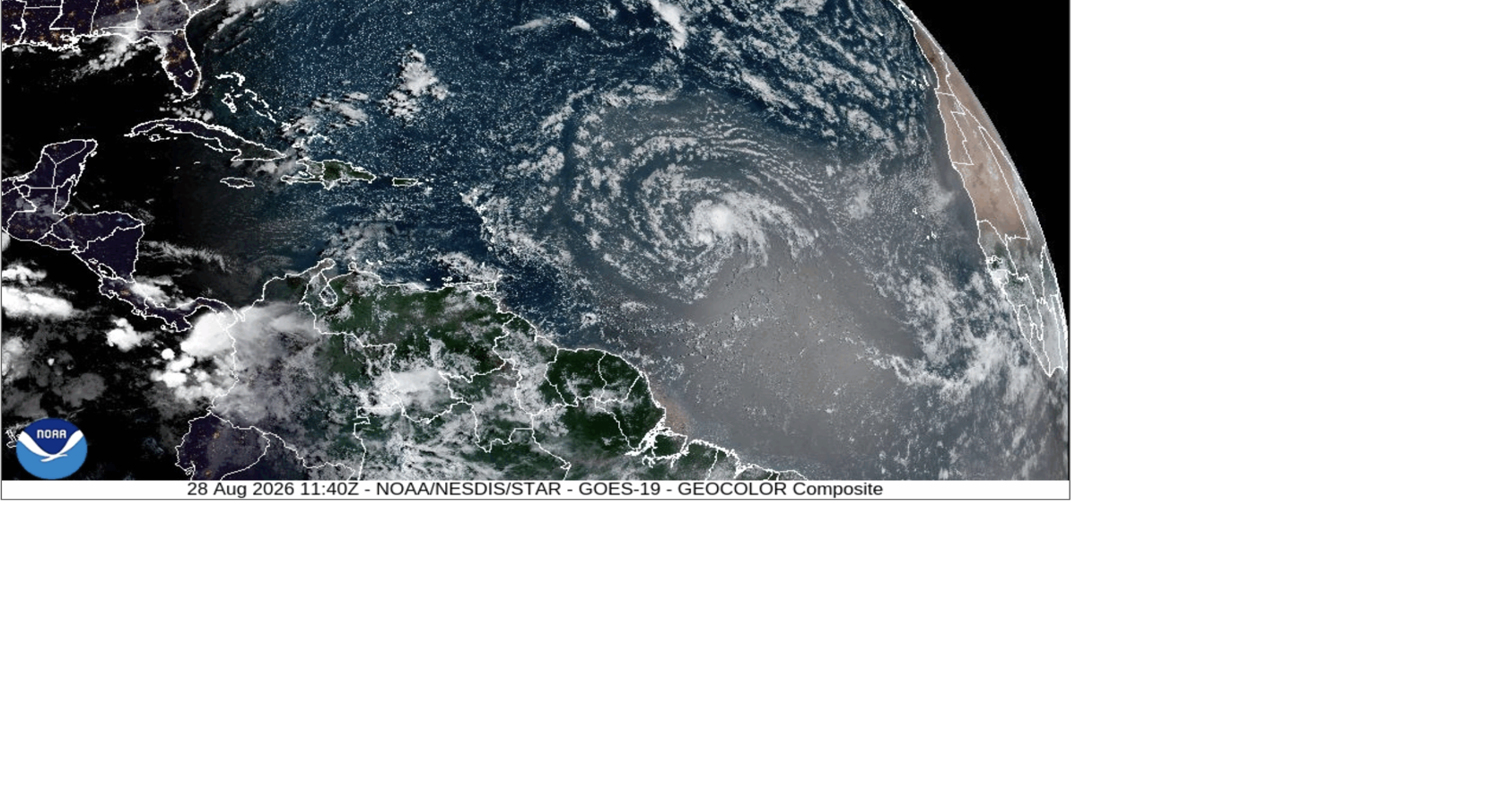 Coverage image for: Tropical Storm Dolly quickly moving west towards the Leeward Islands.See latest forecast.