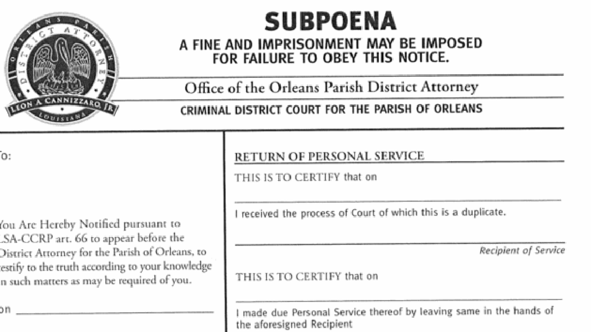 District attorney's 'fake subpoenas' degrade the legal process: Opinion | Opinions and Editorials | nola.com district-attorney-s-fake-subpoenas-degrade-the-legal-process-opinion-opinions-and-editorials-nola-com