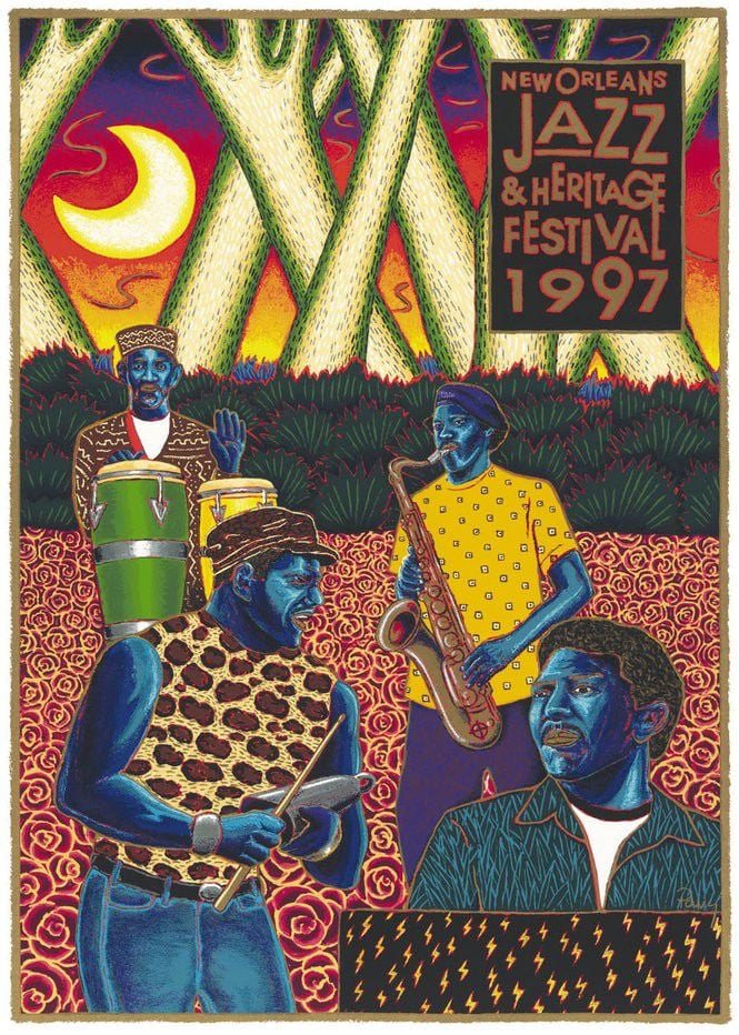 2003 NEW ORLEANS JAZZ & HERITAGE FESTIVAL CONCERT POSTER  24" X 15" 