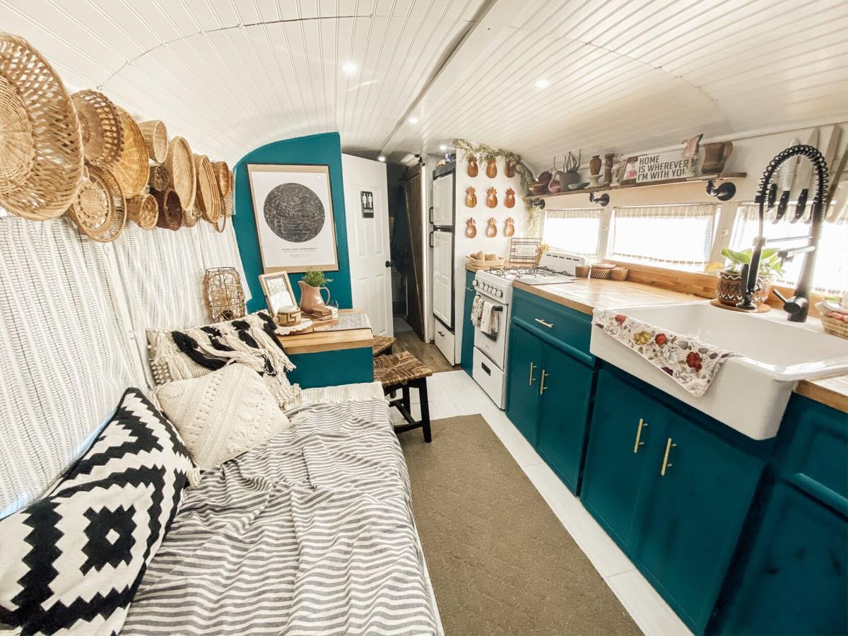 Converted School Bus Is A 187 Square Foot Home And A Mode Of Travel For Family That S Living Large Home Garden Nola Com