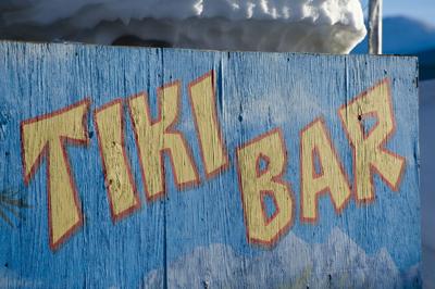 Generic Tiki Bar Sign in WInter