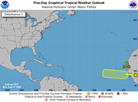 Disturbance off coast of Africa Monday 7am