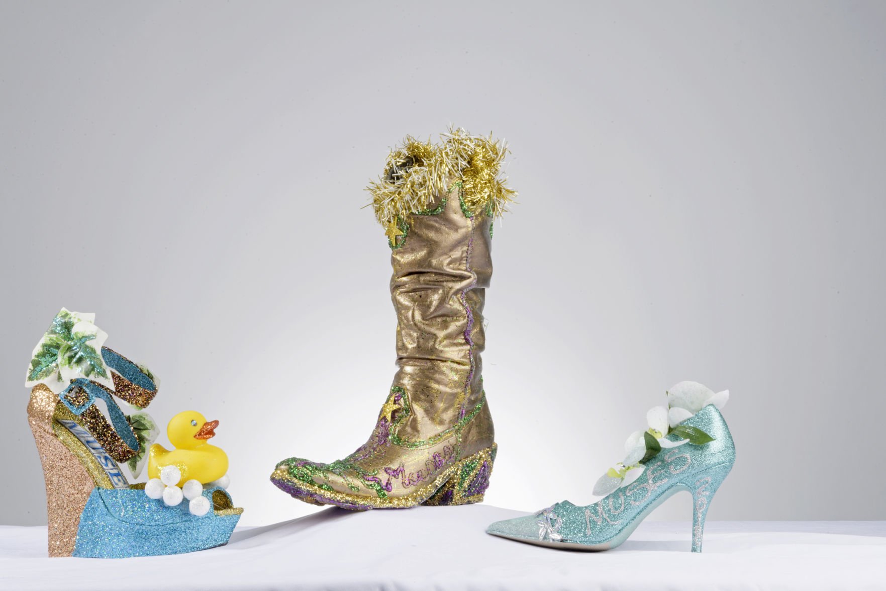 A Muses shoe is selling for $ on eBay; see other Mardi Gras
