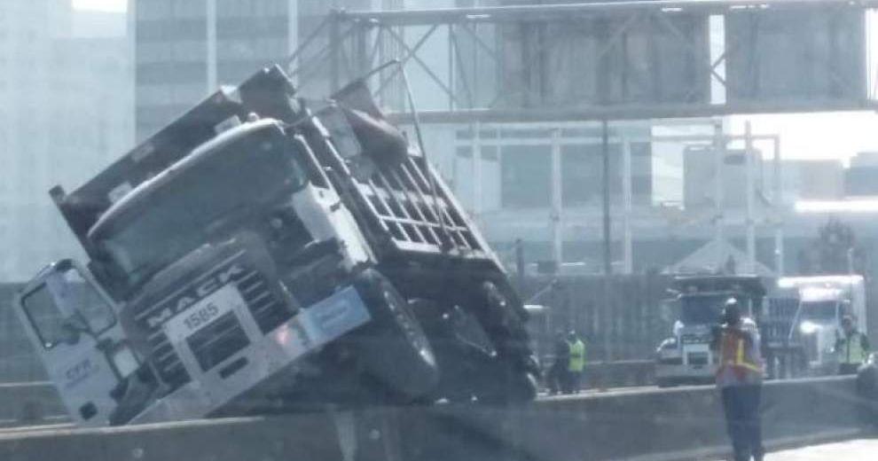 Overturned dump truck shuts down portion of I-10, causes miles-long ...
