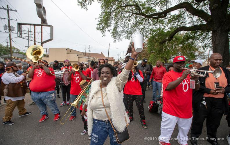 Mardi Gras Indians meander through Central City in New Orleans on Super Sunday 2019
