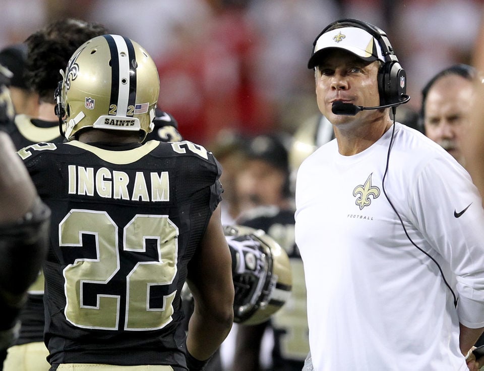 MAY 16, 2016: New Orleans Saints Running Back Mark Ingram with one of the  members of