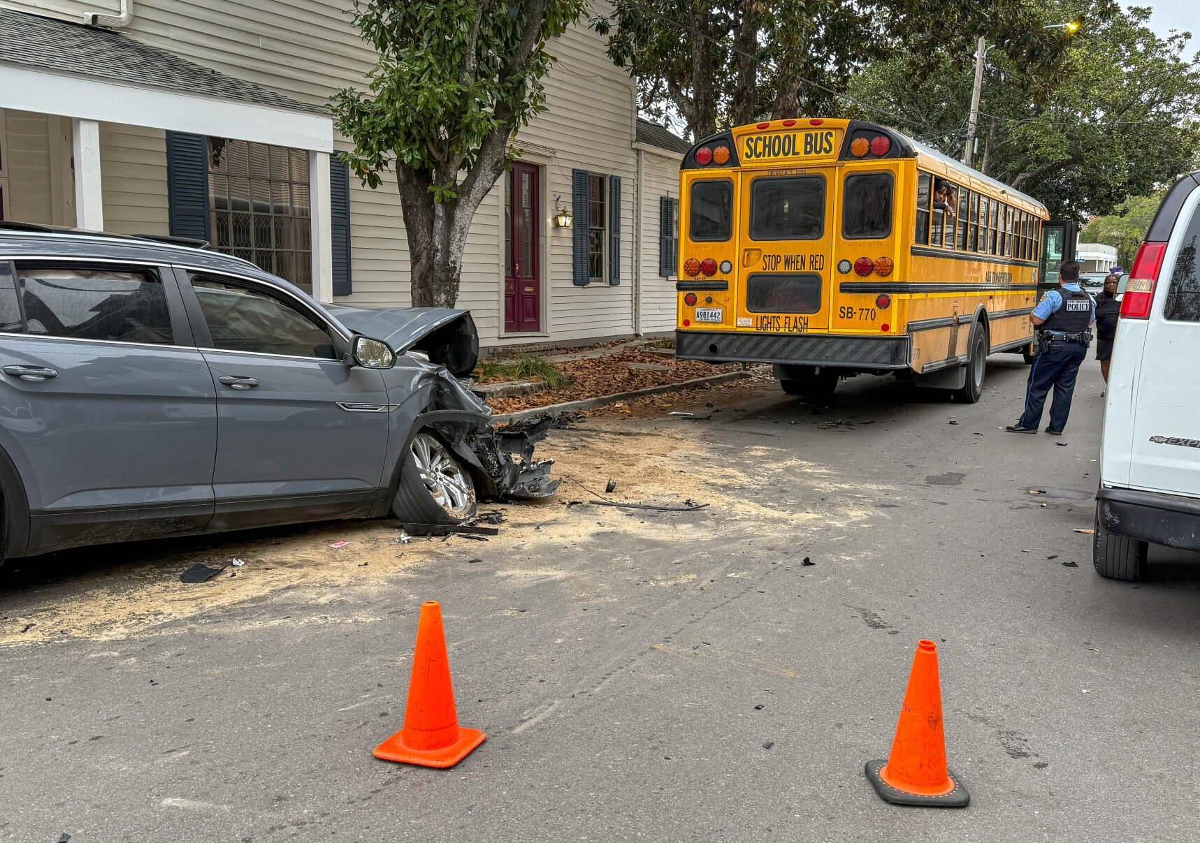 School bus collides with SUV in New Orleans LA | | nola.com