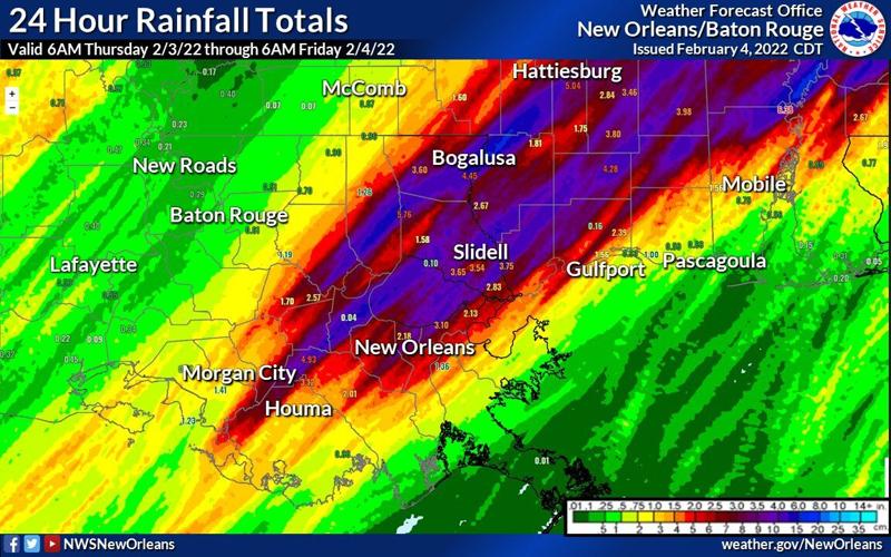 Mandeville got 6+ inches of rain in 24 hours. Here are the totals for