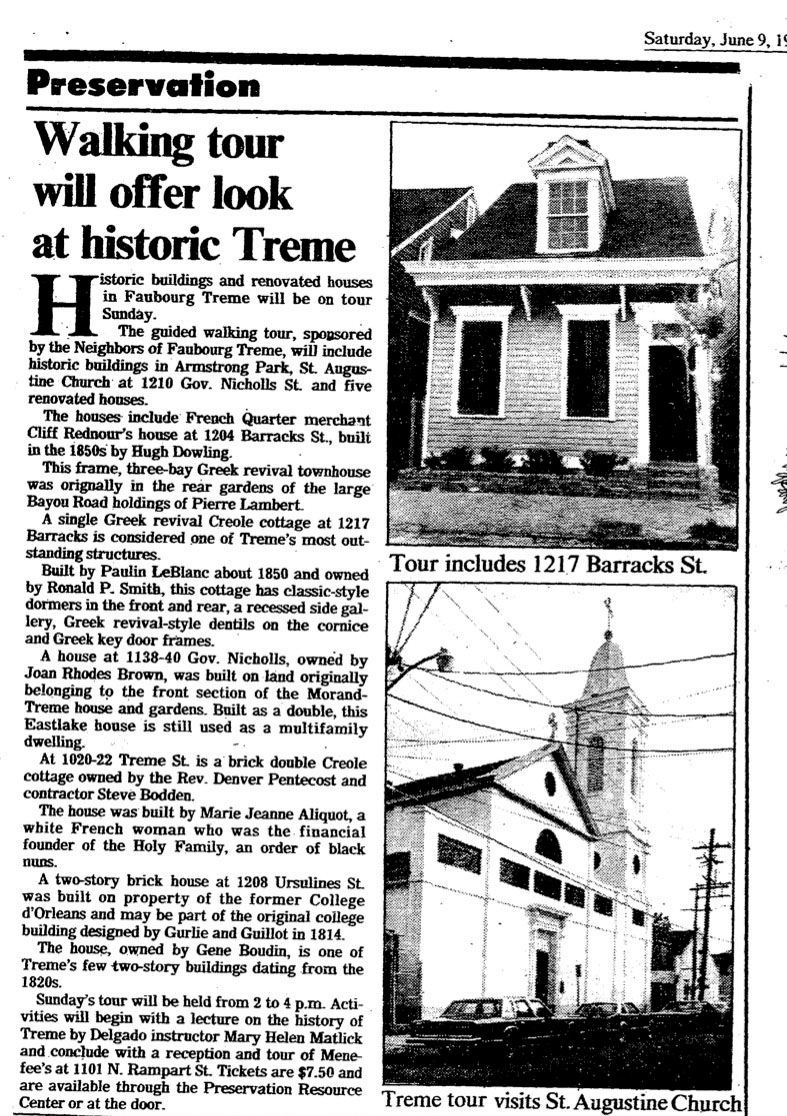 Treme: America's oldest African-American neighborhood, in 53 archived ...