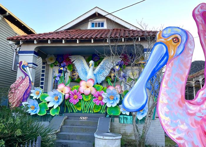 A house at 2656 LePage St. converted to a stationary ‘float’ by the Krewe of Red Beans “Hire a Mardi Gras Artist” program.jpeg
