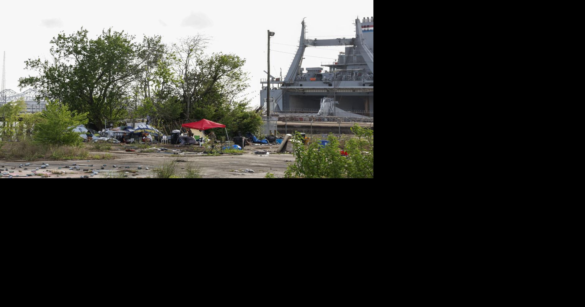 A New Orleans homeless encampment near the Industrial Canal set for closure
