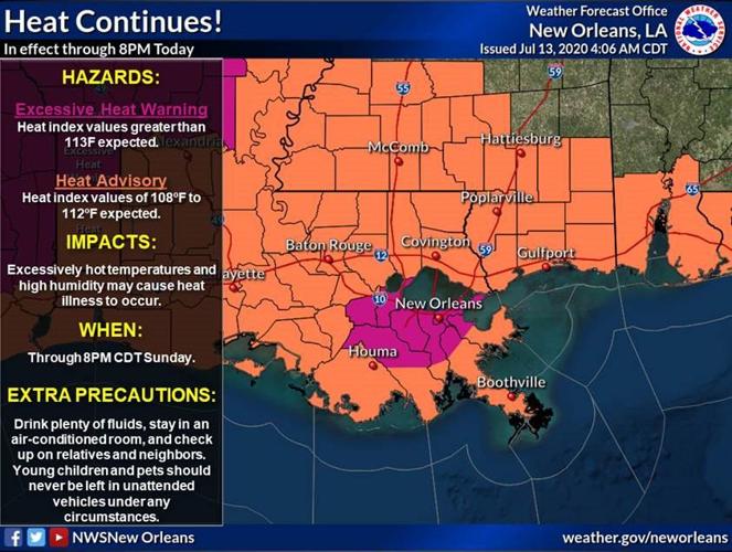 New Orleans under excessive heat warning Monday; temps could feel like ...