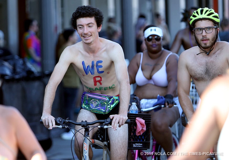 Naked cyclists used public rental bikes in New Orleans event
