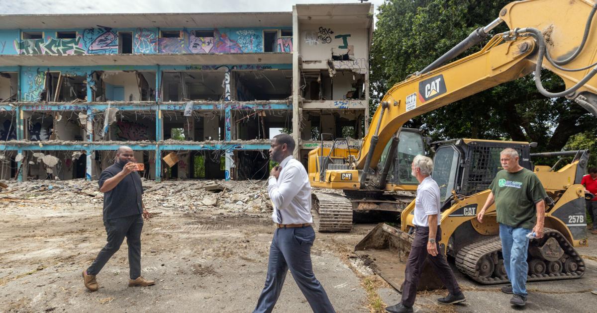 Photos: New Orleans officials mark demolition of long-blighted DeGaulle Manor