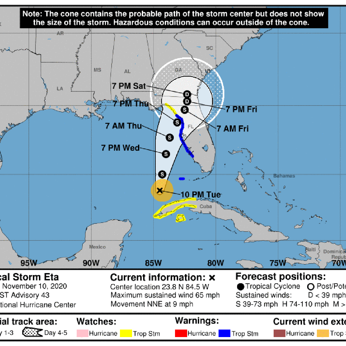 Tropical Storm Eta Shifts East Again Warnings And Watches Issued For Florida Hurricane Center Nola Com Tropical Storm Eta Shifts East Again Warnings And Watches Issued For Florida Hurricane Center Nola Com