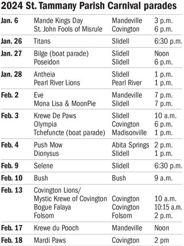 010324 Tammany Mardi Gras parade list