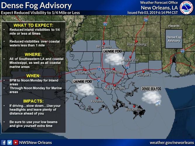 Dense fog advisory in effect for New Orleans, North Shore | Weather ...