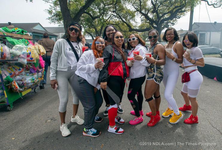 Mardi Gras Indians meander through Central City in New Orleans on Super Sunday 2019