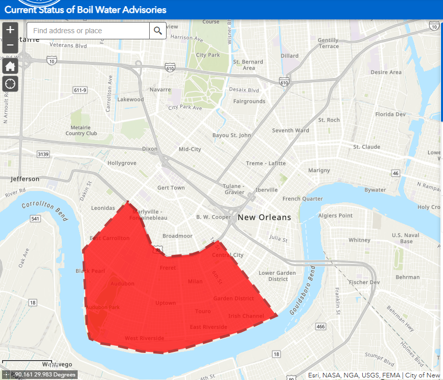 Boil water advisory in place for parts of New Orleans | News | nola.com