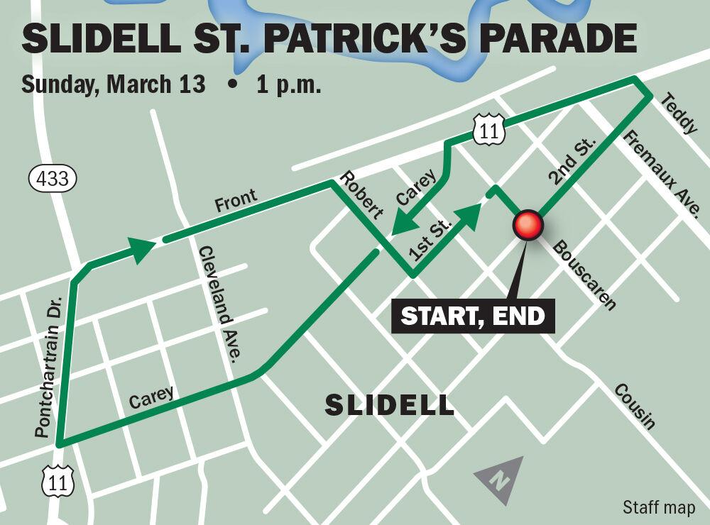 031322 Slidell St. Patricks parade route map | | nola.com