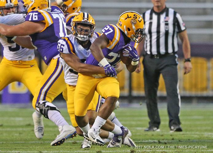 LSU spring game called for lightning delay; game completed indoors
