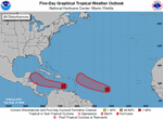 Hurricane Center: Tyto dva systémy mají 80-90% šanci, že se tento týden zformují do depresí