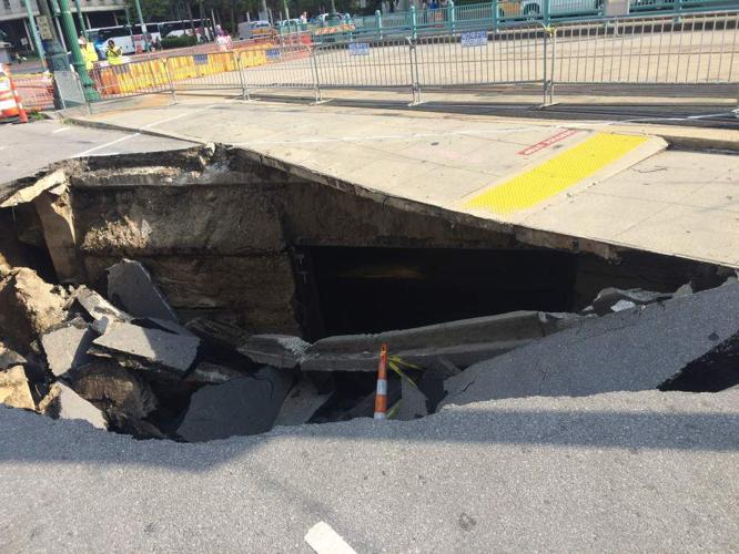 'This is nothing short of incredible': Massive hole appears on Canal Street, could cost $3-5M to repair _lowres