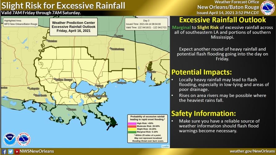Will it ever stop raining in the New Orleans area? See Thursday, Friday ...