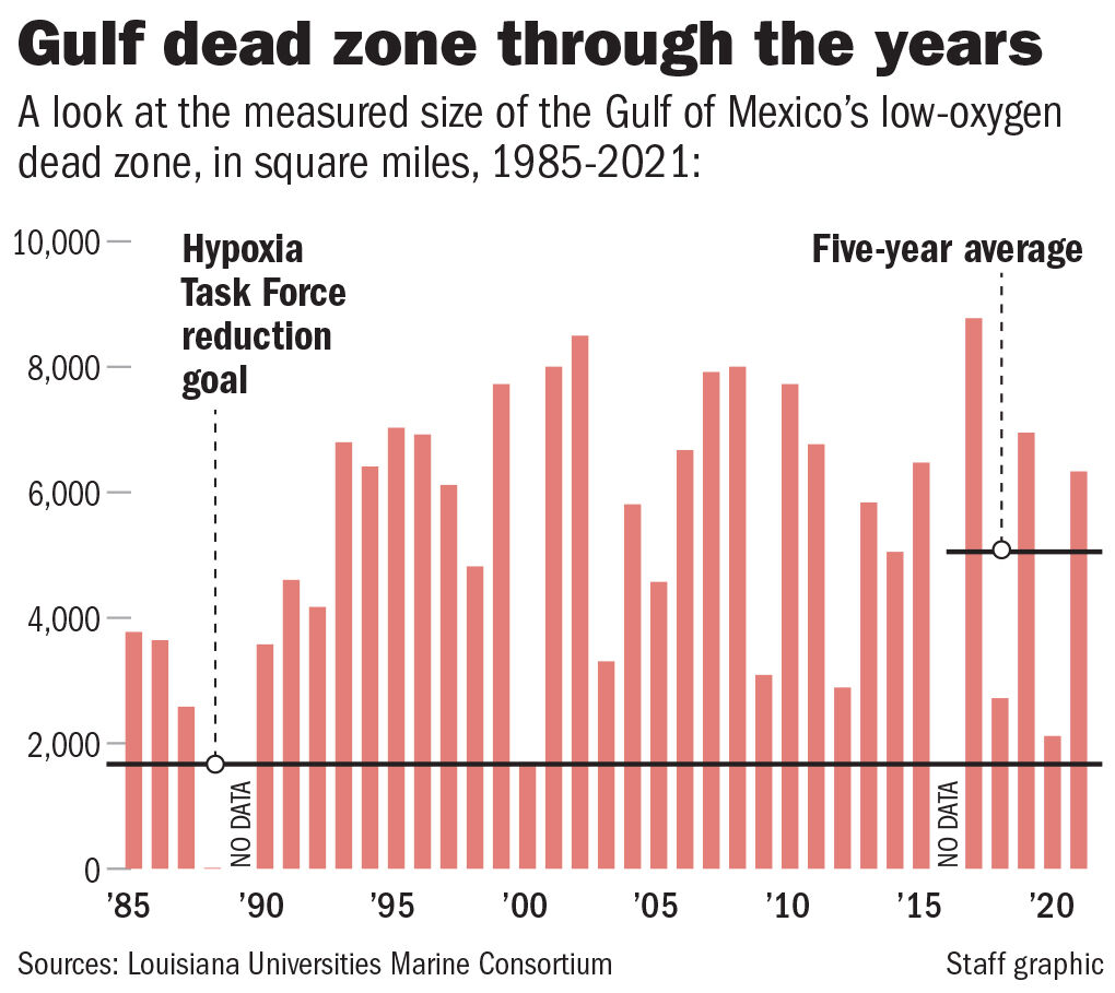 Gulf of Mexico dead zone 10 times bigger than Lake Pontchartrain ...