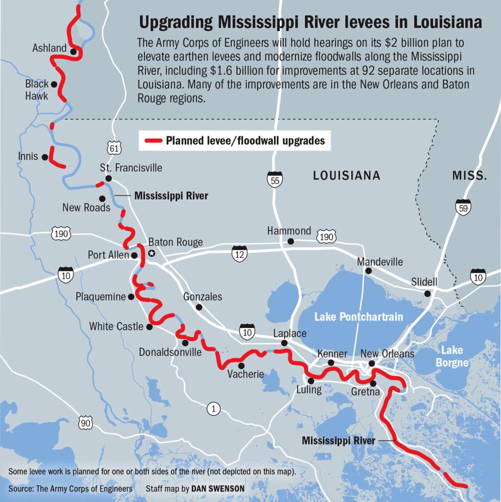 Corps seeks comment on environmental effects of $2 billion Mississippi  River levee work, Environment