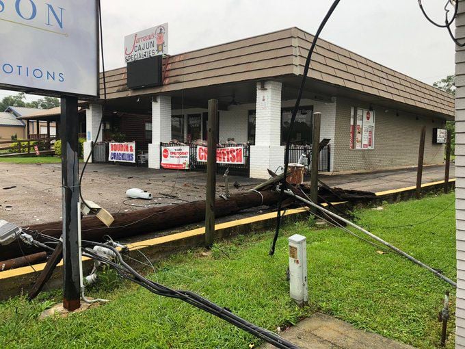 Storm damage in Zachary