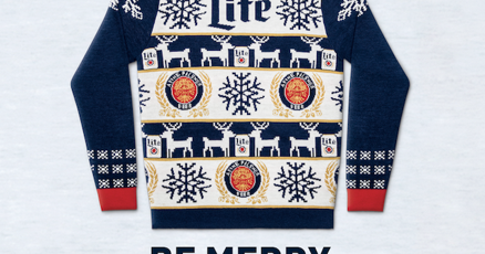 Miller lite 2025 tacky christmas sweater