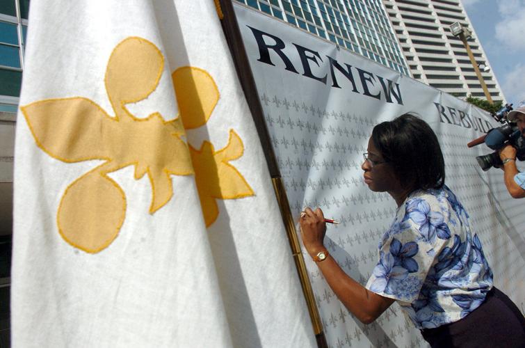 2005: The fleur-de-lis becomes a symbol of post-Katrina pride in New Orleans
